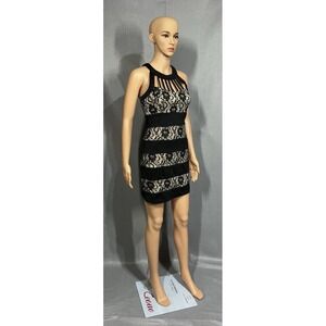Trixxi Women's Floral Lace Black Dress‎ Size 7